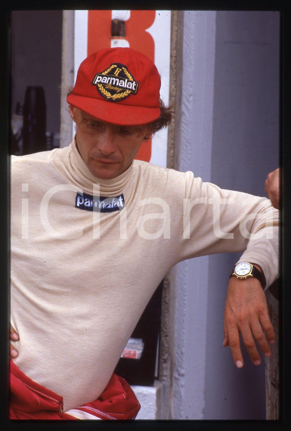 Fotografia d epoca originale 35mm vintage slide 1984 GRAN PREMIO MONZA Niki LAUDA Ritratto del pilota 6 1