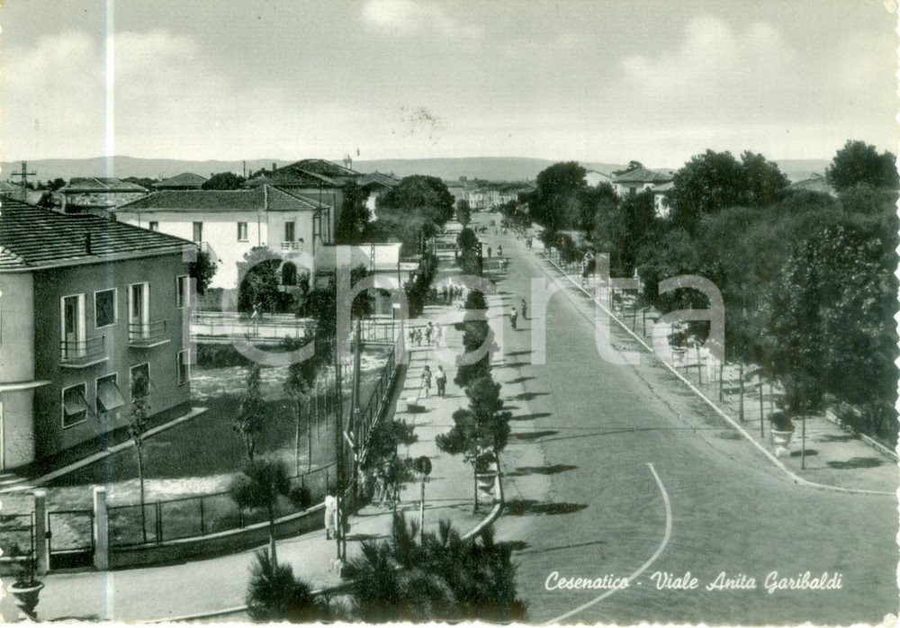 Cartolina originale da collezione 1952 CESENATICO FC Veduta di Viale Anita GARIBALDI Cartolina FG VG 1