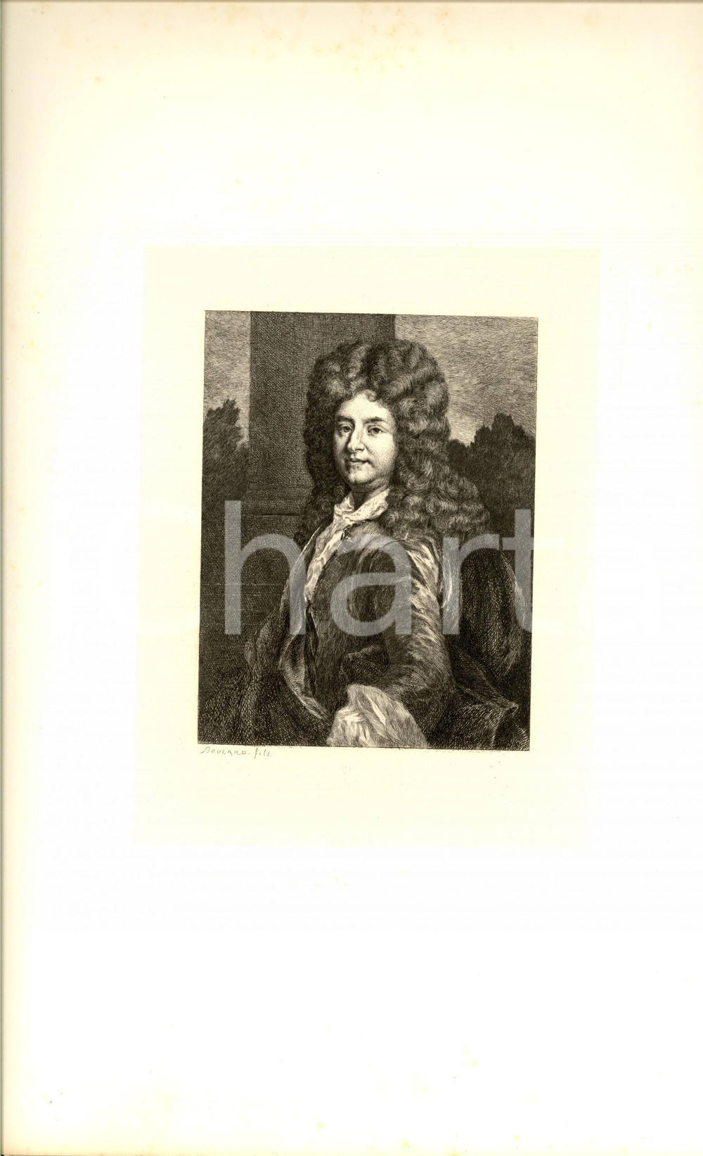 Stampa, bozzetto originale 1909 PARIS Vieilles murailles de France - Portrait de Jean RACINE *BOULARD fils 1