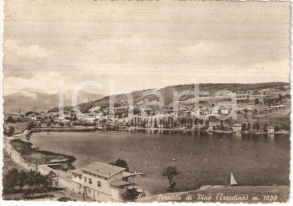 Cartolina originale da collezione 1956 LIDO SERRAIA DI PINE' (TN) Panorama *Cartolina postale FG VG 1
