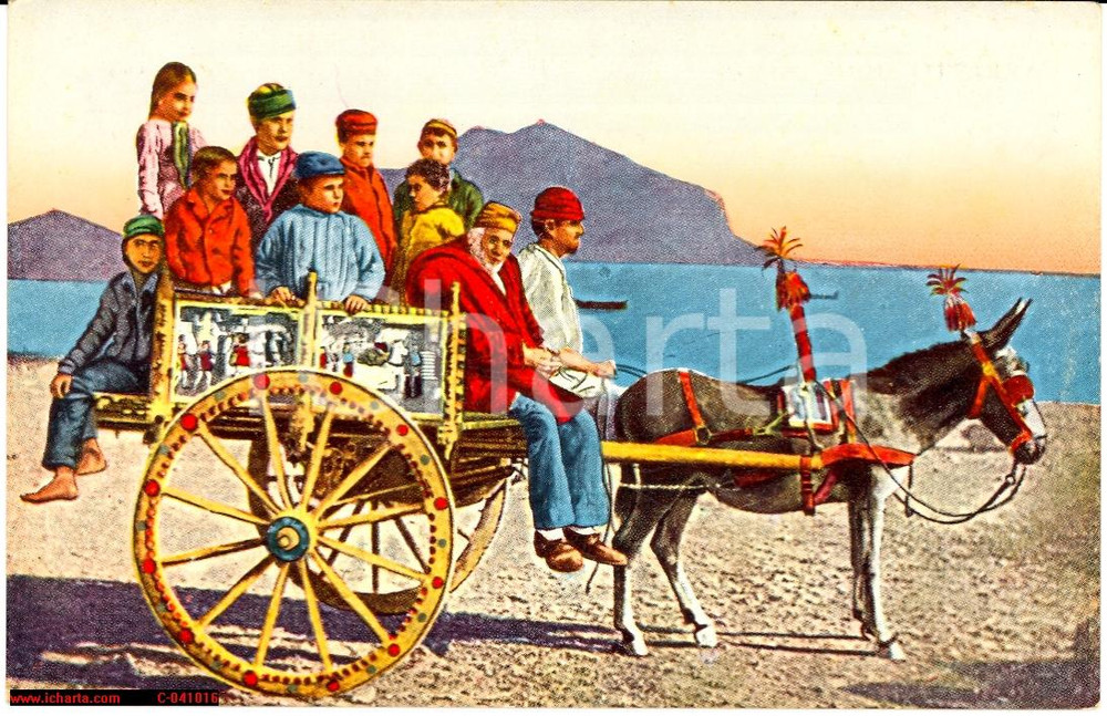 Cartolina originale da collezione 1939 CARRETTO SICILIANO colore - FP NV 1