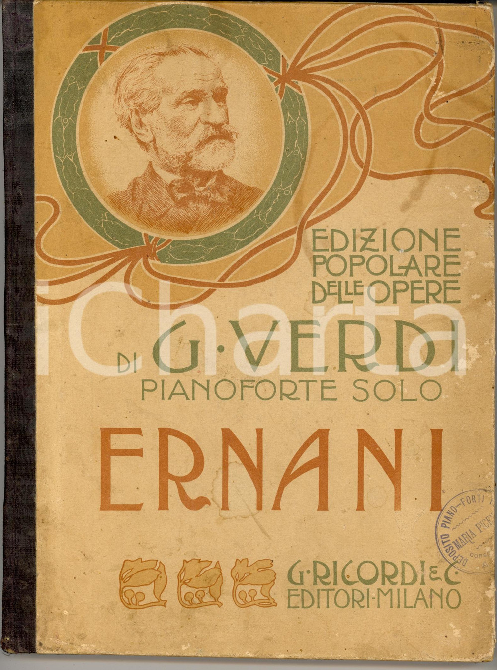 Oggetto da collezione cartaceo 1910 MILANO Giuseppe VERDI Ernani  Pianoforte solo Ed. RICORDI 1