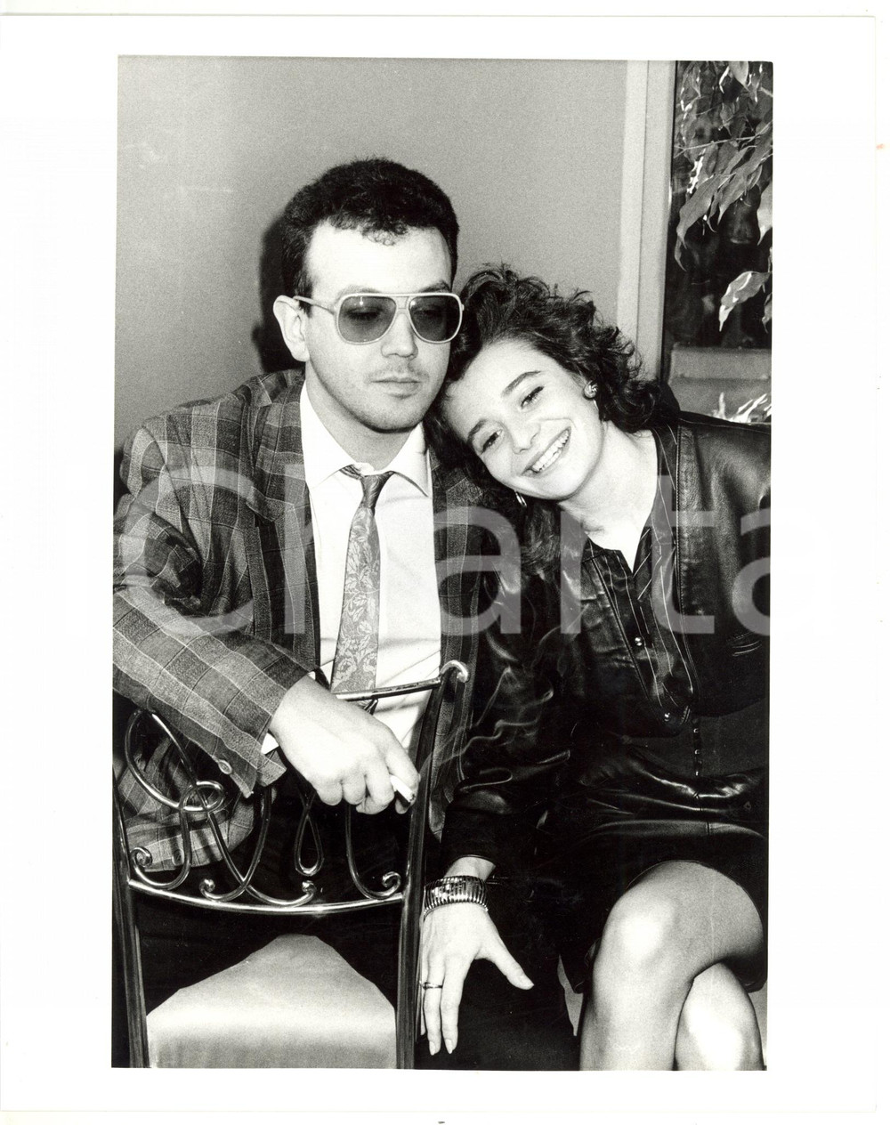 1987 SANREMO Enrico RUGGERI con la moglie Laura FERRATO - Foto VINTAGE 20x25 cm