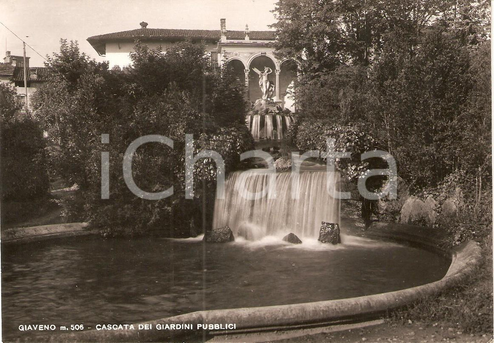 Cartolina originale da collezione 1950 ca GIAVENO (TO) Cascata dei Giardini Pubblici *Cartolina FG NV 1