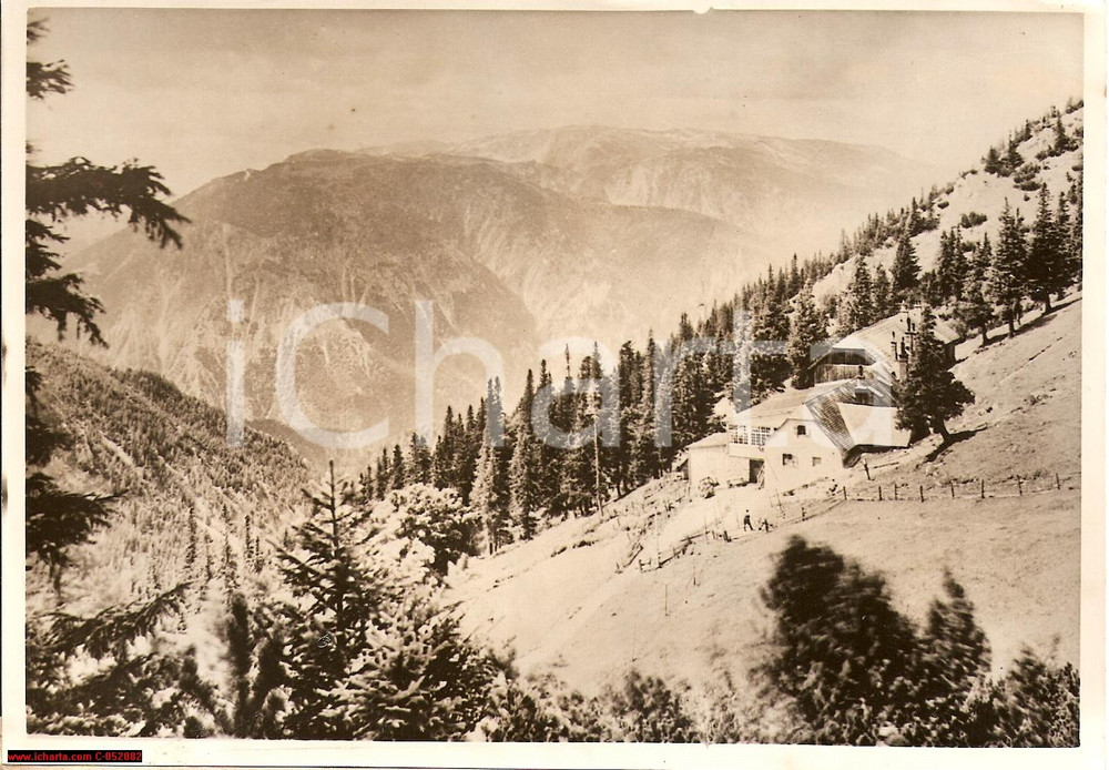 Fotografia d'epoca originale 1938 VIENNA Valanga monte SCHNEEBERG Casa BAUMGARTNER 1
