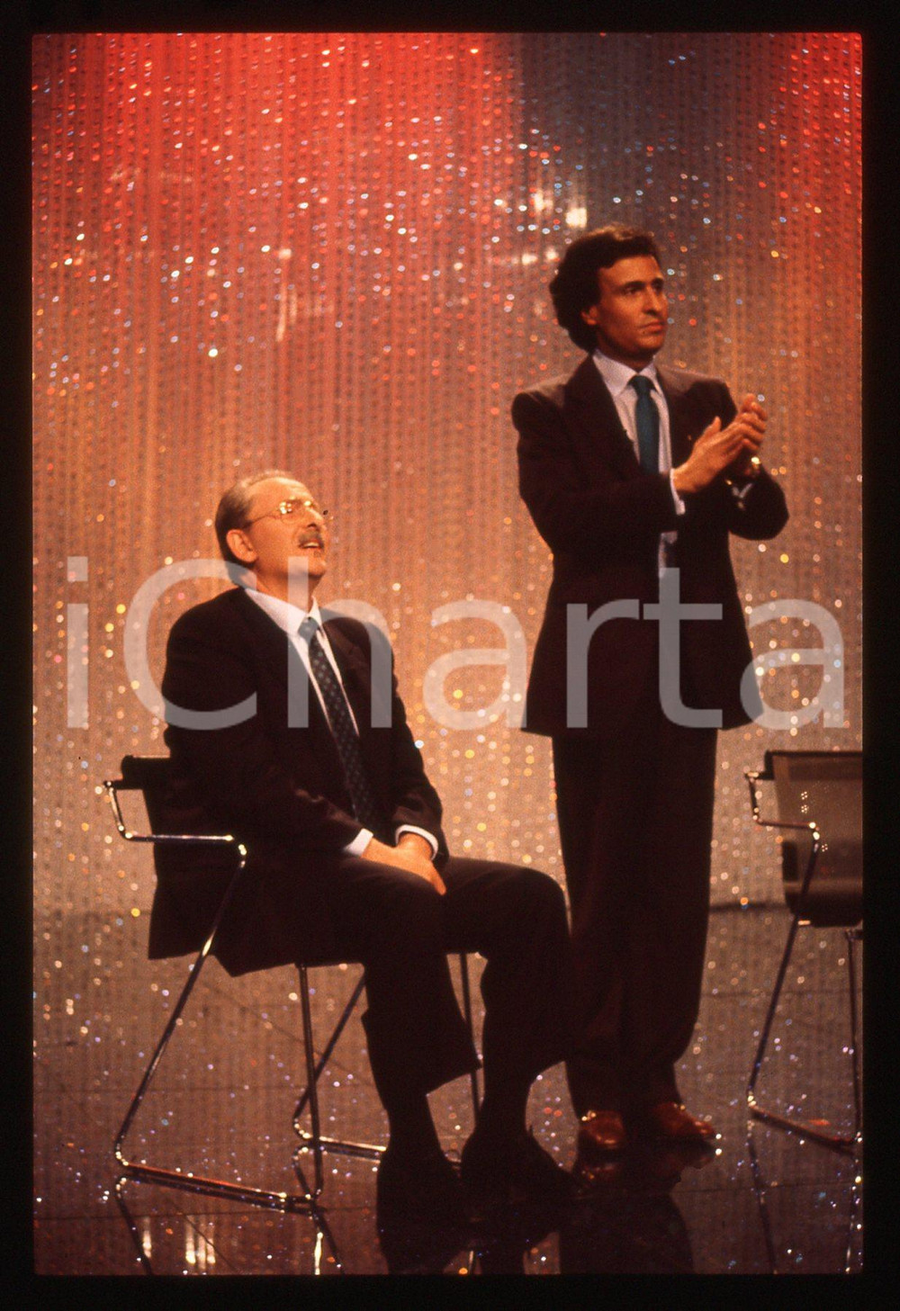 35mm vintage slide* 1988 RAI 2 - Domenico MODUGNO e Gigi SABANI (9)