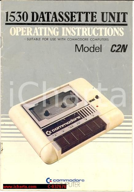 Materiale pubblicitario d’epoca COMMODORE Datassette unit operating instructions 1