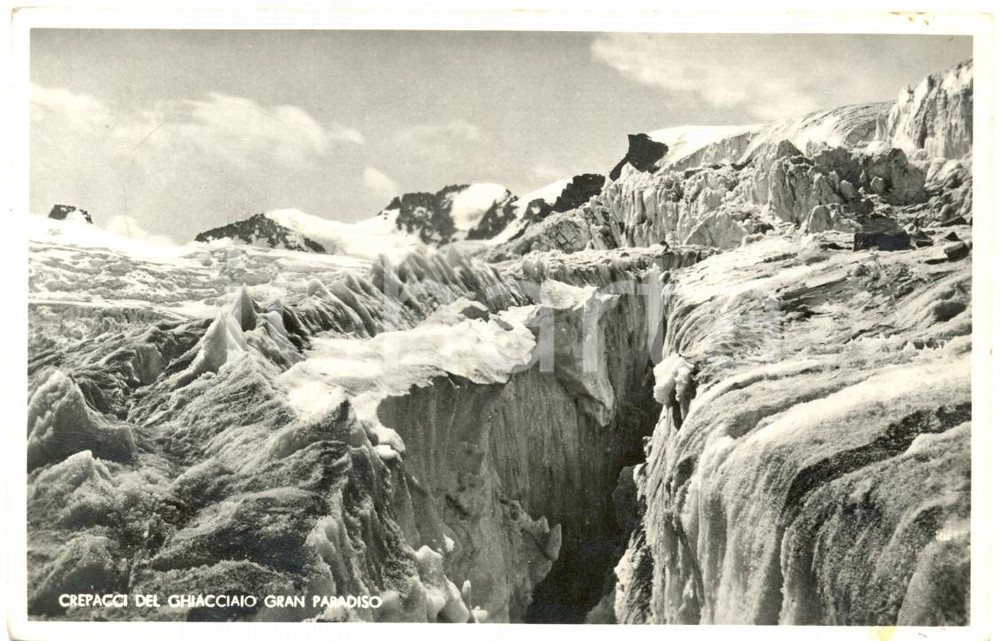 Cartolina originale da collezione 1944 GRAN PARADISO AO Crepaccio del ghiacciaio Cartolina postale FP VG 1