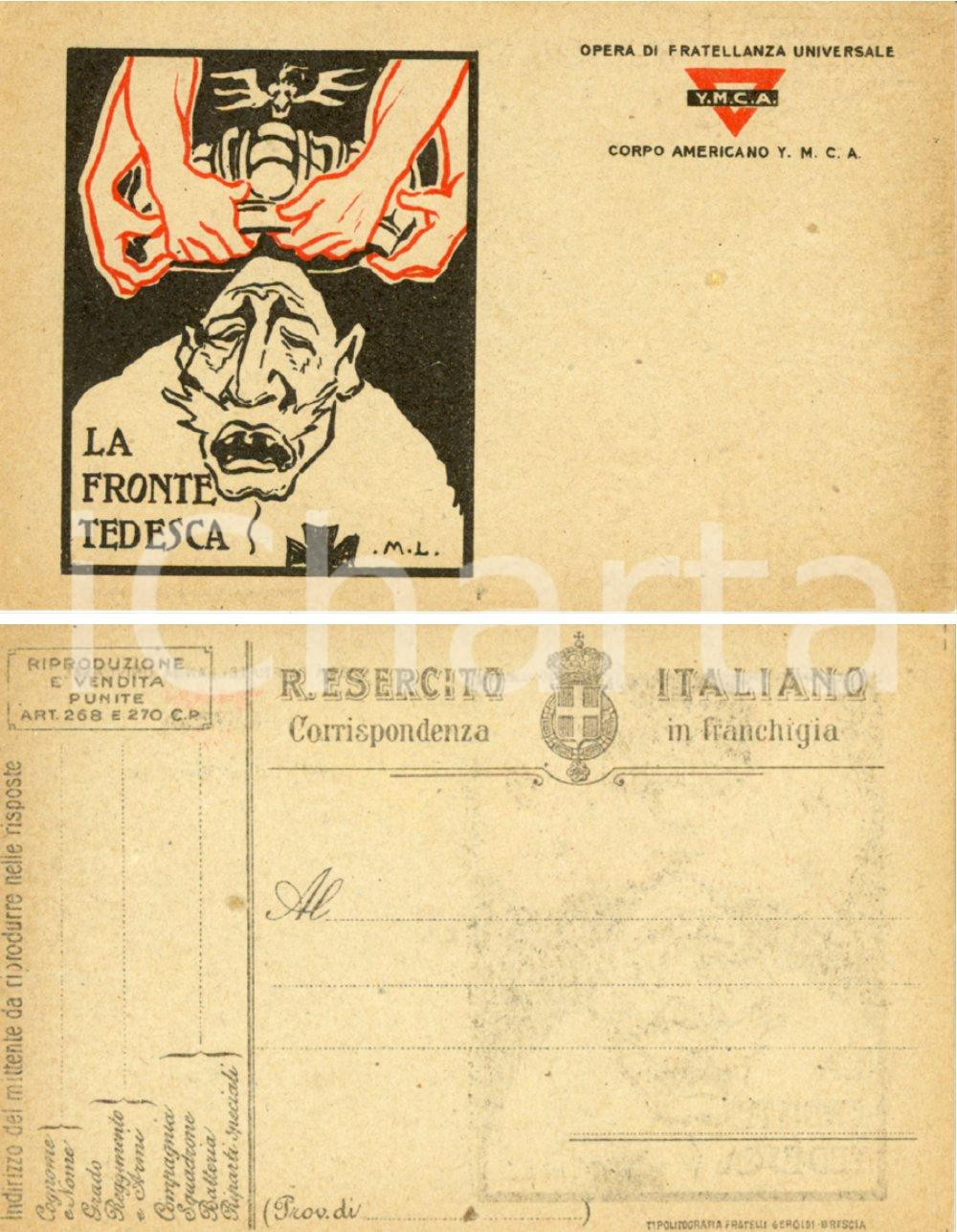 Cartolina originale da collezione 1917 ca WW1 La fronte tedesca Opera di fratellanza corpo americano YMCA FP NV 1