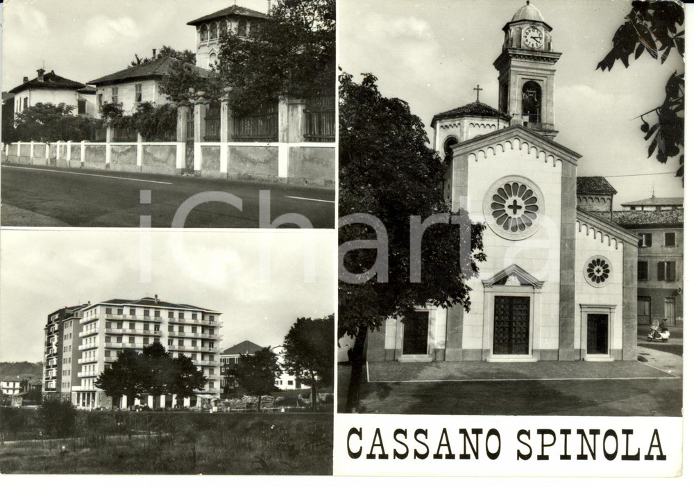 Cartolina originale da collezione 1966 CASSANO SPINOLA AL Vedutine della città Cartolina postale FG VG 1