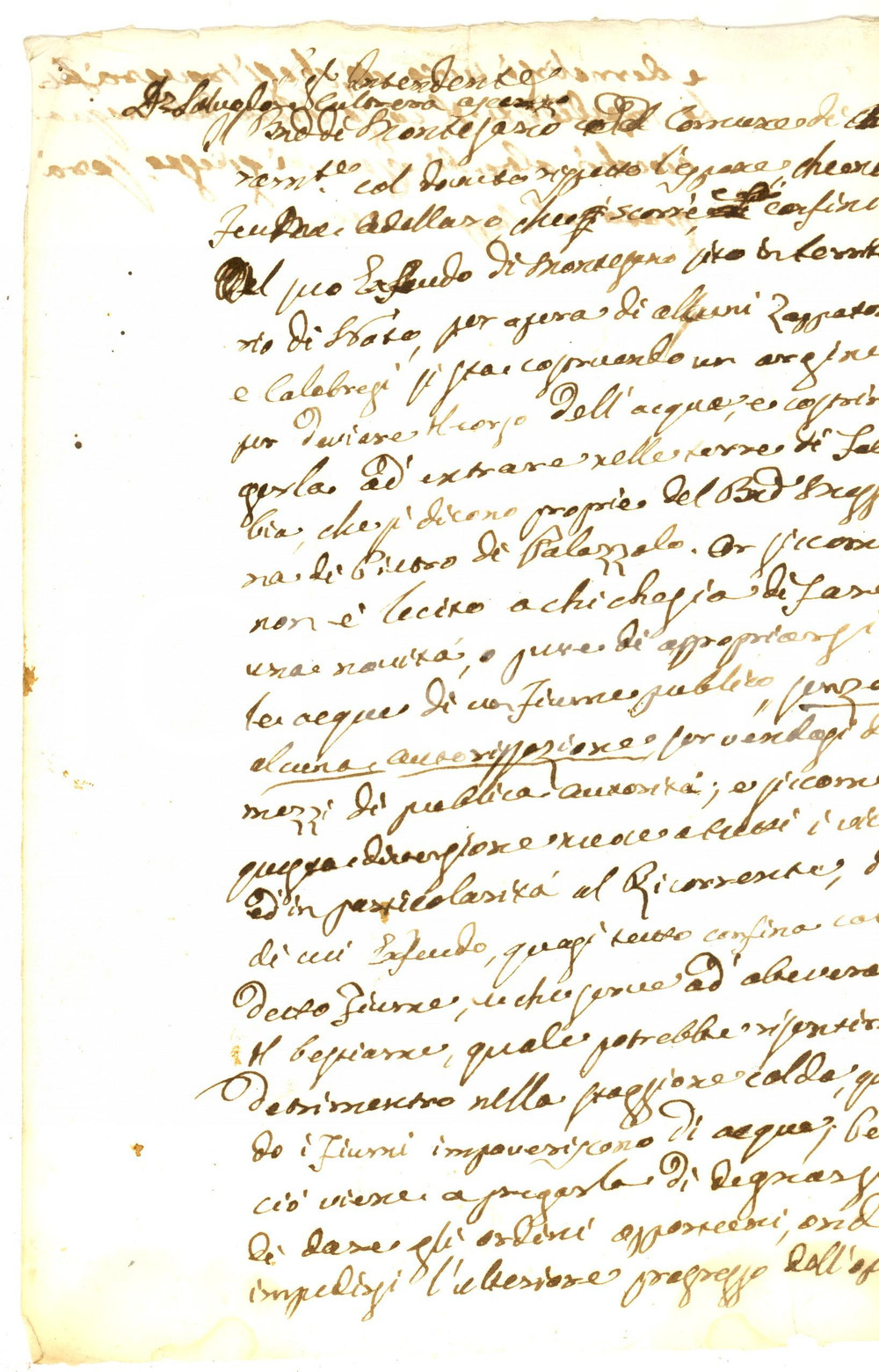 Documento originale, autentico 1810 ca PALAZZOLO ACREIDE (SR) Lite per argine a danno del barone MESSINA 1
