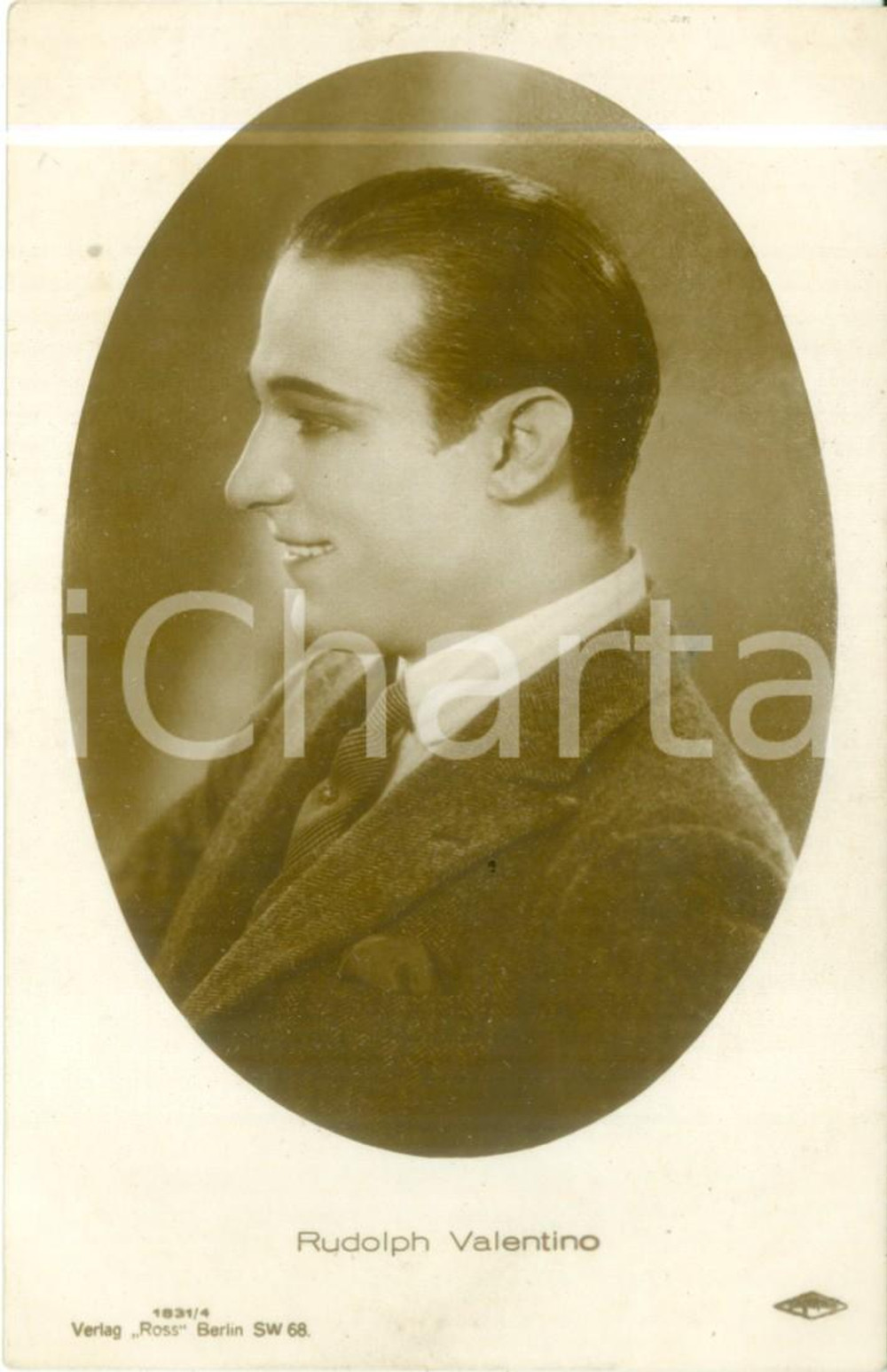 Cartolina originale da collezione 1925 ca CINEMA Attore Rodolfo VALENTINO in abito da sera Cartolina FP NV 1