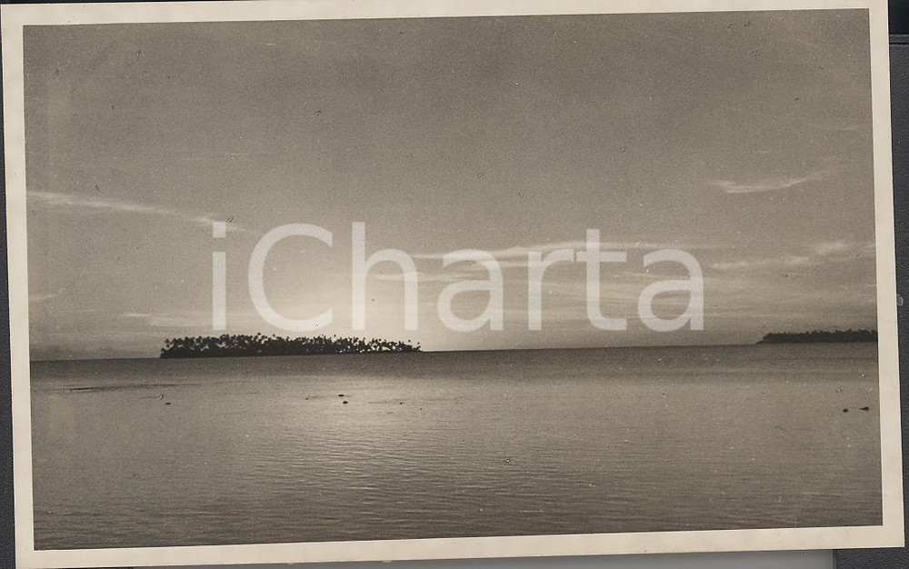 Fotografia d epoca originale 1937 POLINESIA FRANCESE Isolotto sul Recif 2REAL PHOTO cm 13,5 x 8,5 1