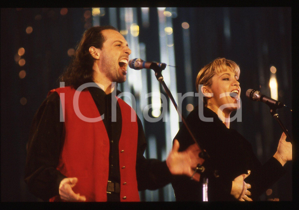 35mm vintage slide* 1990 SANREMO Beppe DE FRANCIA Bea GIANNINI al Festival (1)
