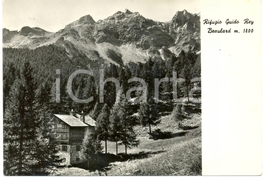 Cartolina originale da collezione 1960 OULX TO Il rifugio Guido REY a BEAULARD Cartolina FG VG 1