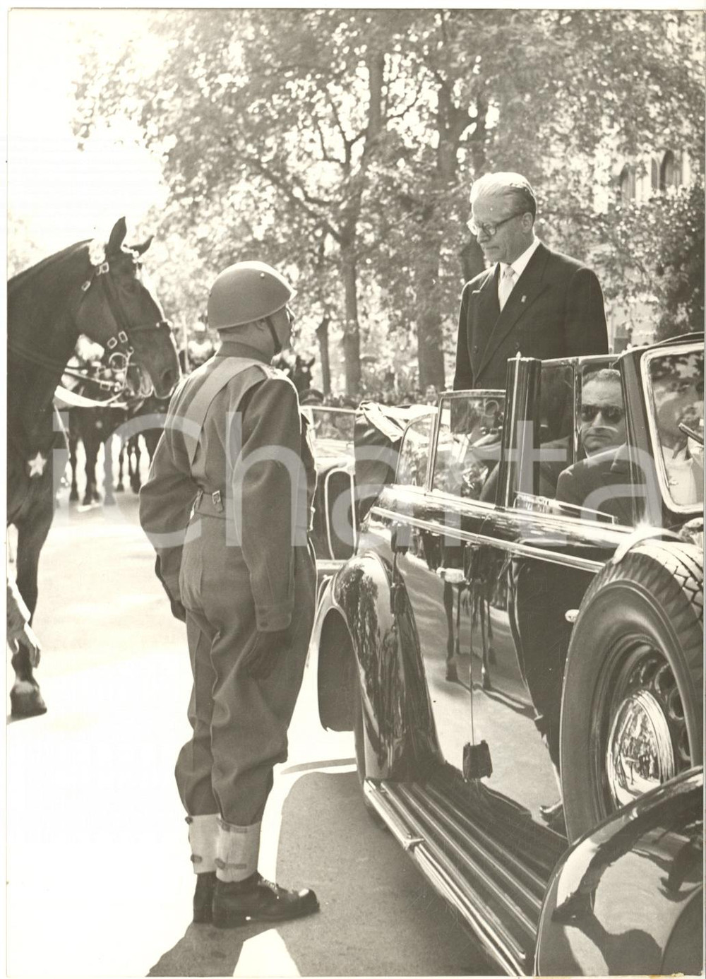 1955 PALERMO Presidente Giovanni GRONCHI all'Anniversario della Vittoria *Foto
