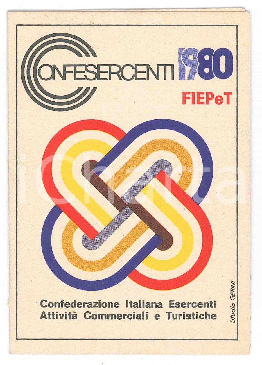 Oggetto da collezione cartaceo 1980 PARMA  CONFESERCENTI Tessera FIEPeT  7x10 cm 1
