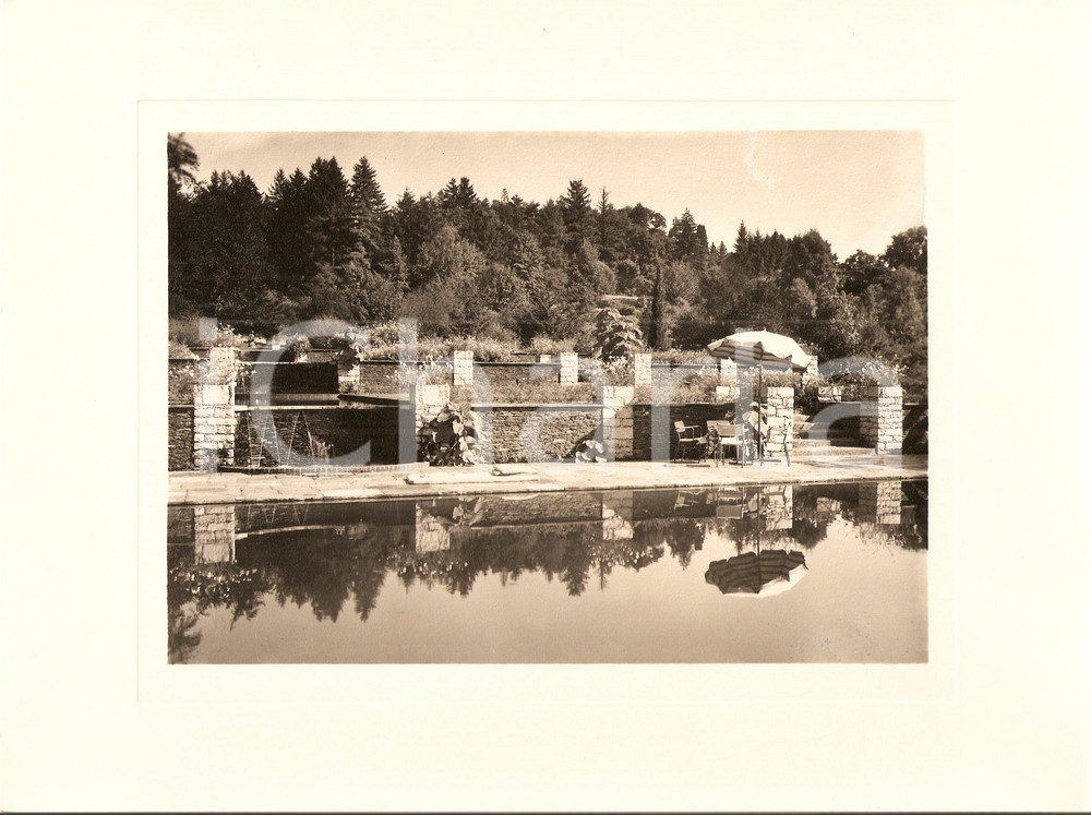 Fotografia d'epoca originale 1940 ca VERBANIA INTRA Villa TARANTO Giardino botanico Piscina *Foto AUTENTICA 1