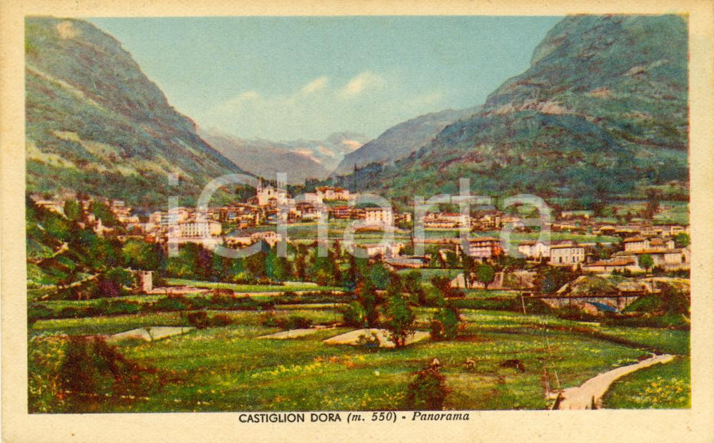 Cartolina originale da collezione 1943 CHATILLON AO Veduta panoramica paese e vallata Cartolina postale FP VG 1