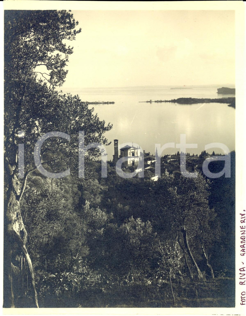 1960 ca GARDONE RIVIERA Veduta con il LAGO DI GARDA - Foto ARTISTICA 15x20 cm