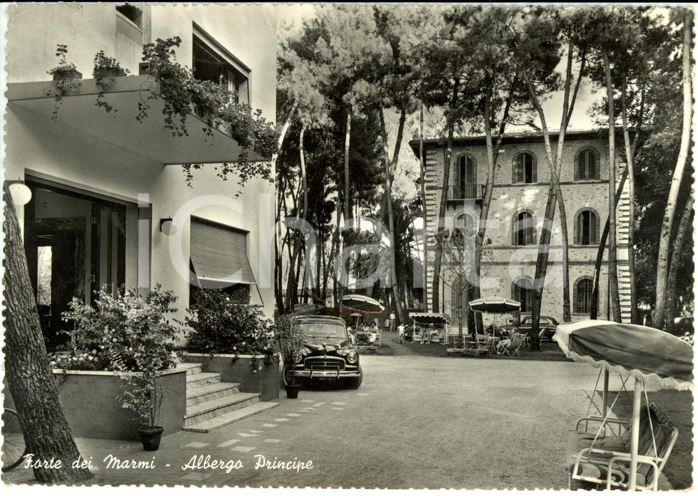 Cartolina originale da collezione 1956 FORTE DEI MARMI (LU) Veduta dell' ALBERGO PRINCIPE *Cartolina ANIMATA FG VG 1