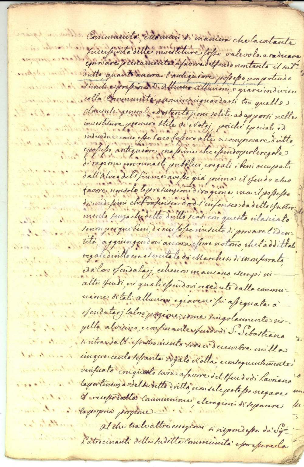 Documento originale, autentico 1772 LAURIANO TO Accordi conte Giuseppe Antonio FERRERO per terre alluvionali 1