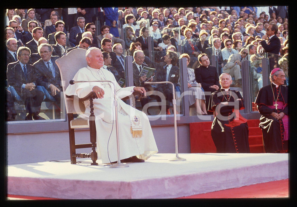 35mm vintage slide* 1990 ROMA GIOVANNI PAOLO II Inaugurazione Stadio Olimpico 1