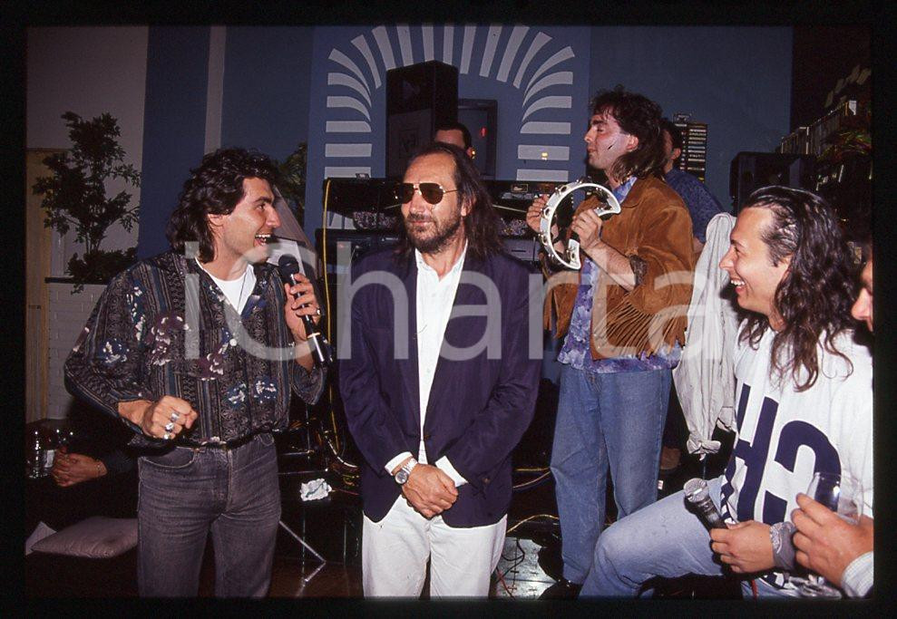 35mm vintage slide* 1991 MUSICA  Andrea MINGARDI , Luciano LIGABUE e Paolo BELLI