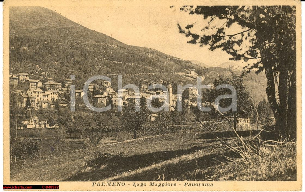 Cartolina originale da collezione 1921 Premeno (Verbania) Lago Maggiore *Panorama d'epoca 1