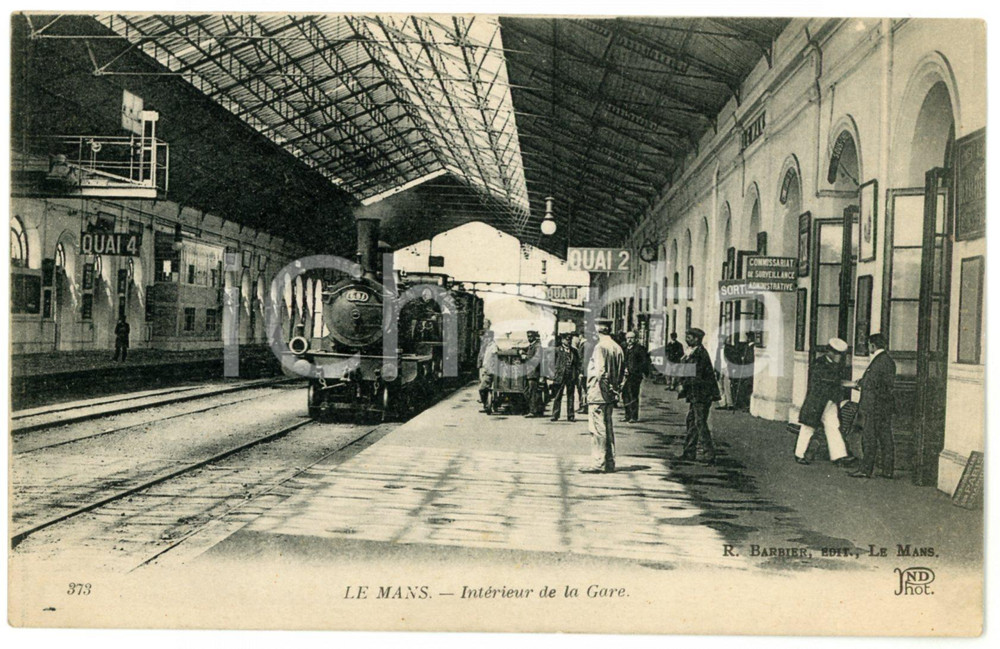 1910 ca LE MANS (FRANCE) Intérieur de la Gare - Carte postale ANIMEE CPA  Cartolina postale d'epoca, non viaggiata.CONDIZIONI: G FORMATO: FP    originale e autentica 1