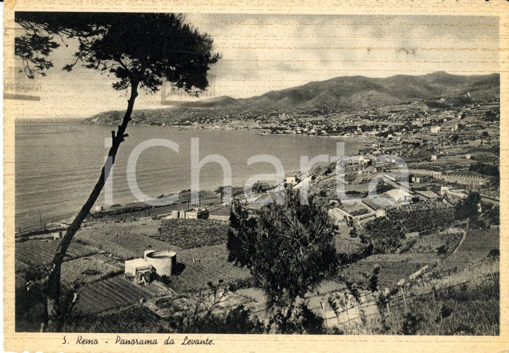 Cartolina originale da collezione 1938 SANREMO IM Panorama paese da levante Cartolina postale FG VG 1