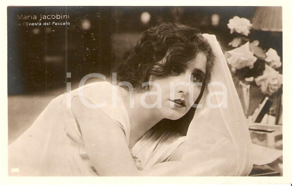 Cartolina originale da collezione 1918 ONESTA' DEL PECCATO Maria JACOBINI nel film di Augusto GENINA *Cartolina FP 1