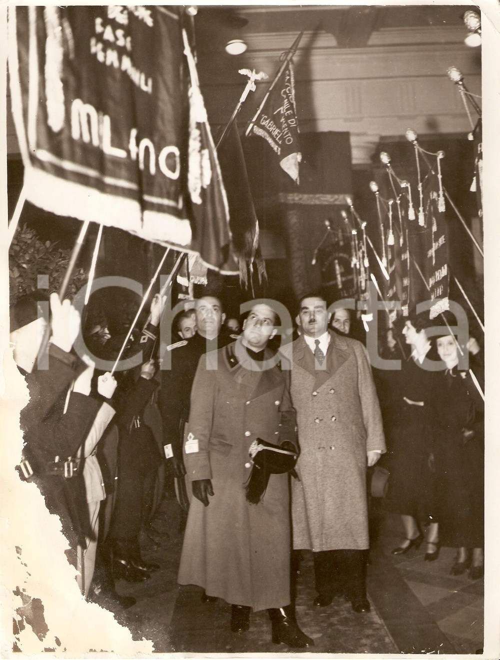 Fotografia d'epoca originale 1937 MILANO Milan STOJADINOVIC Galeazzo CIANO Cripta Caduti Fascisti DANNEGGIATA 1