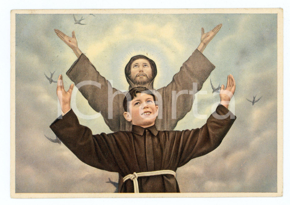 Cartolina originale da collezione 1953 PESARO Pia Opera Vocazioni Religiose CAPPUCCINI PICENI Cartolina ILLUSTRATA 1