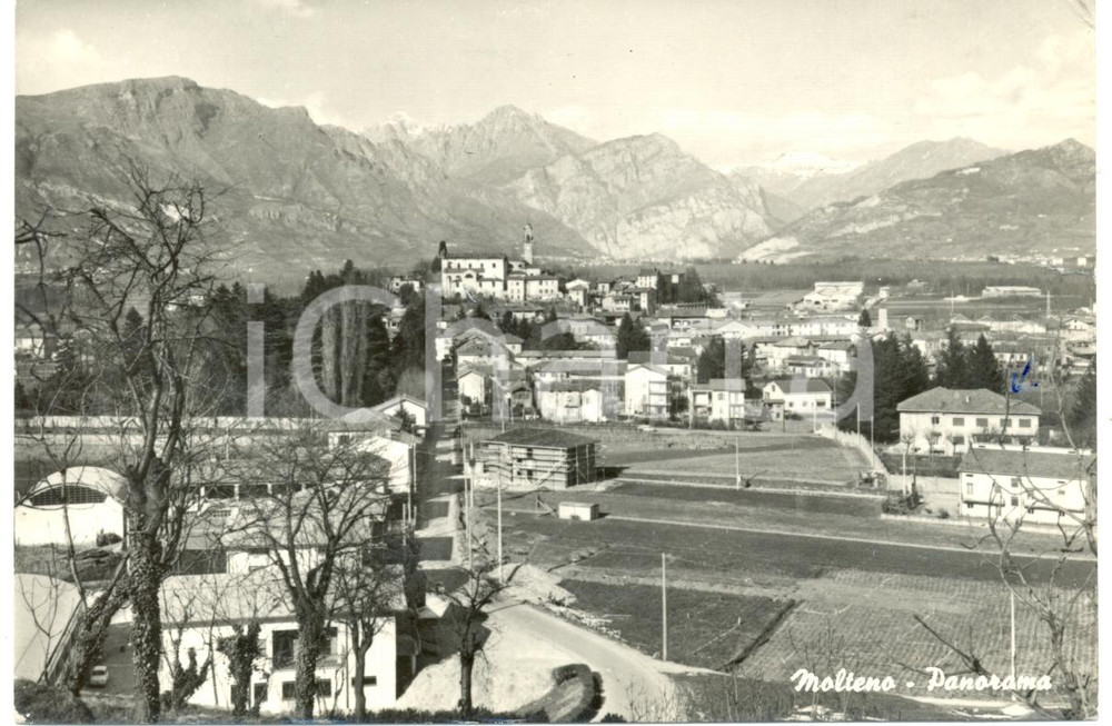 Cartolina originale da collezione 1968 MOLTENO LC Veduta panoramica del paese Cartolina FG VG 1