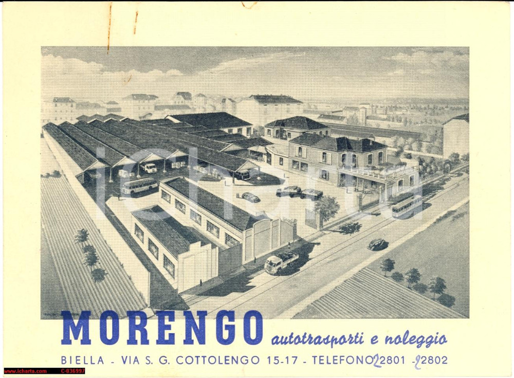 Materiale pubblicitario d’epoca 1956 BIELLA Ferruccio Morengo - autotrasporti 1