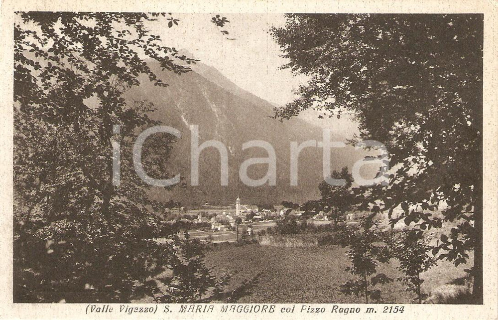 Cartolina originale da collezione 1938 VALLE VIGEZZO VB Santa Maria Maggiore col Pizzo Ragno Cartolina FP VG 1