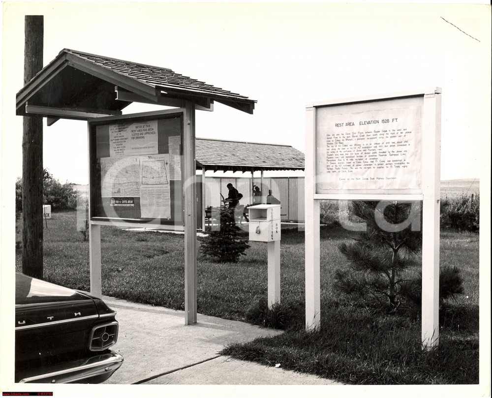 Fotografia d epoca originale 1960 NORTH DAKOTA Rest area State highway dept. PHOTO 1