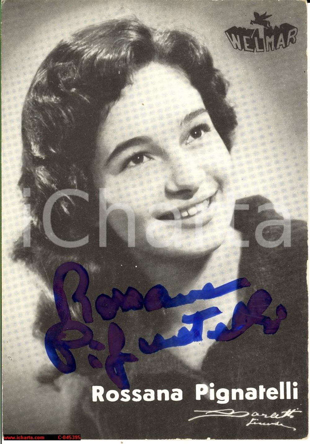 Autografo originale 1961 ROSSANA PIGNATELLI cartolina con AUTOGRAFO 1