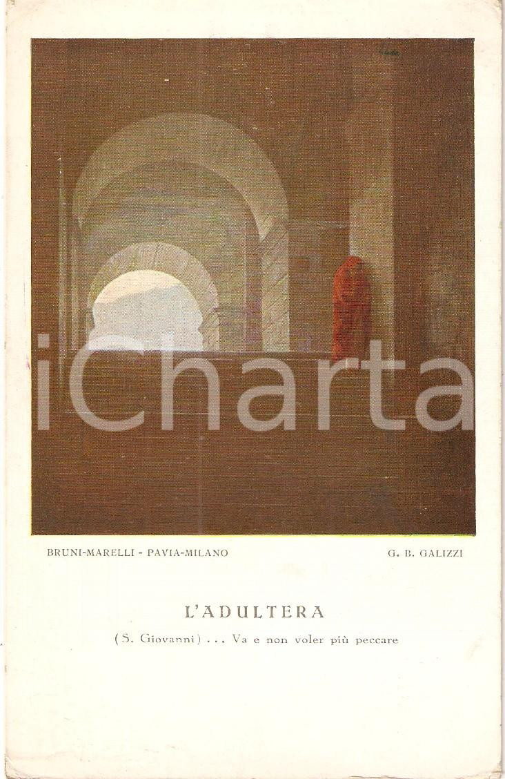 Cartolina originale da collezione 1955 ca OPERA NAZIONALE MEZZOGIORNO D ITALIA Evangeli illustrati Adultera FP NV 1