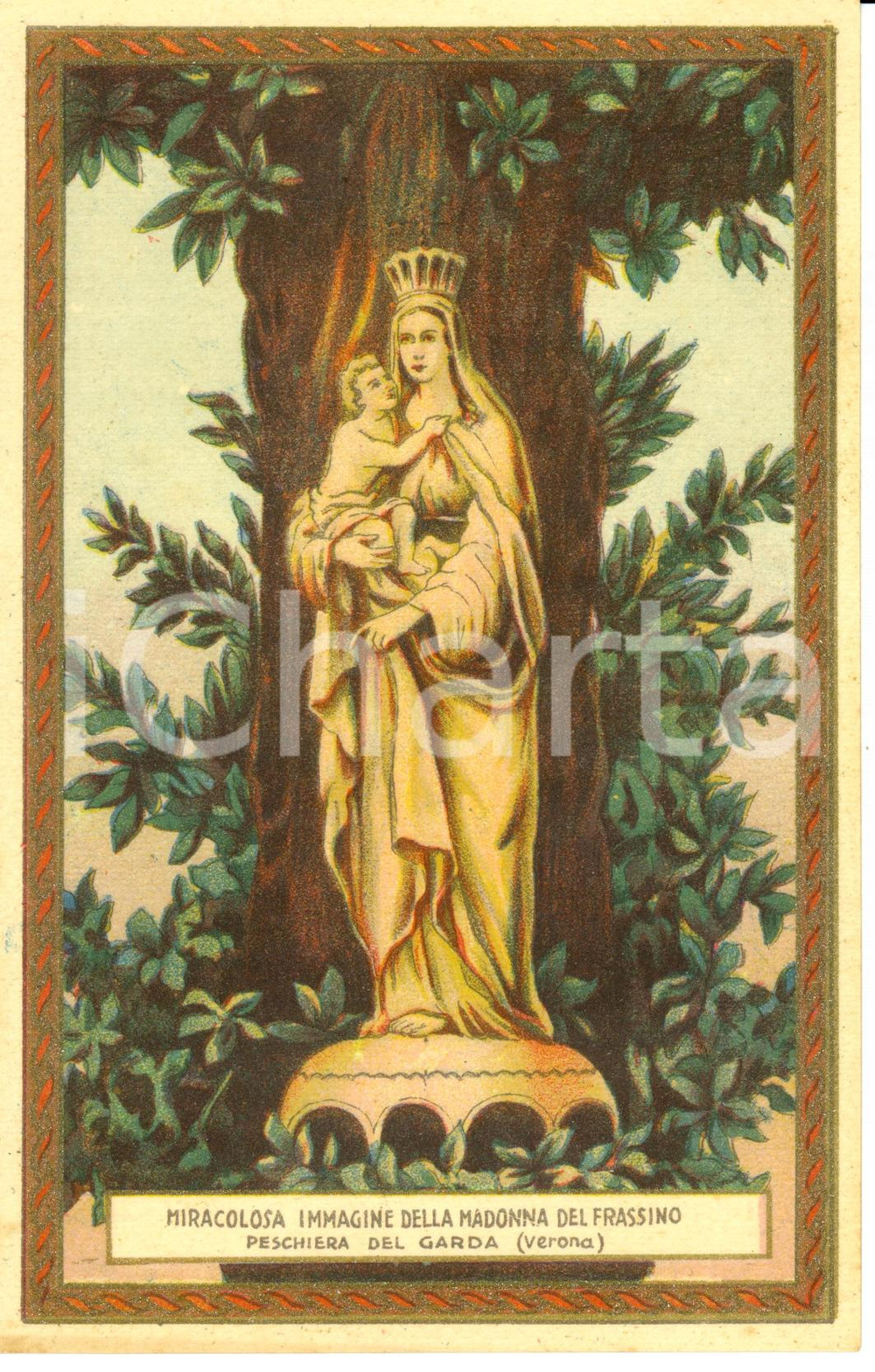 Cartolina originale da collezione 1910 ca PESCHIERA DEL GARDA VR Miracolosa immagine MADONNA del FRASSINO FP NV 1