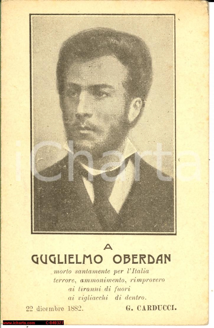 Cartolina originale da collezione 1910 ca GUGLIELMO OBERDAN rimprovero ai tiranni FP NV 1