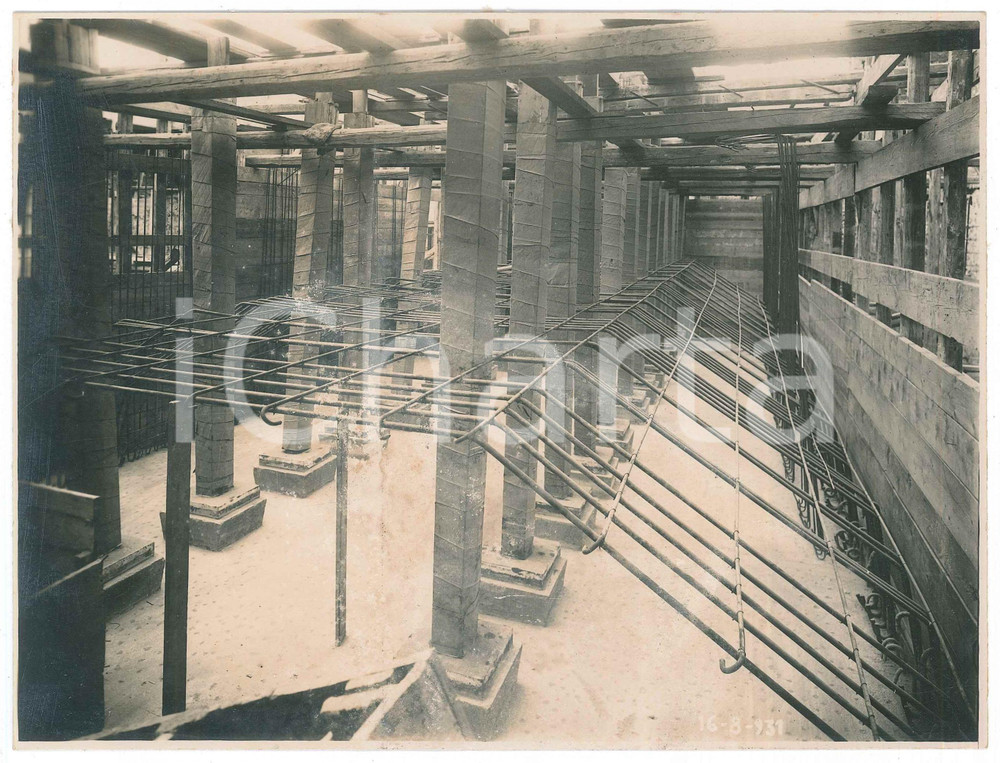 Fotografia d epoca originale 1932 NAPOLI Centrale termica ENTE AUTONOMO VOLTURNO Armatura blocchi fondazione 1