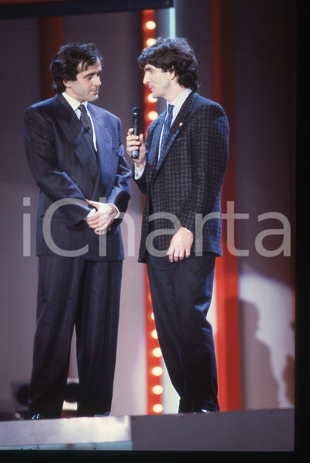 35mm vintage slide* 1989 ROMA Michel PLATINI con Paolo ROSSI (2)
