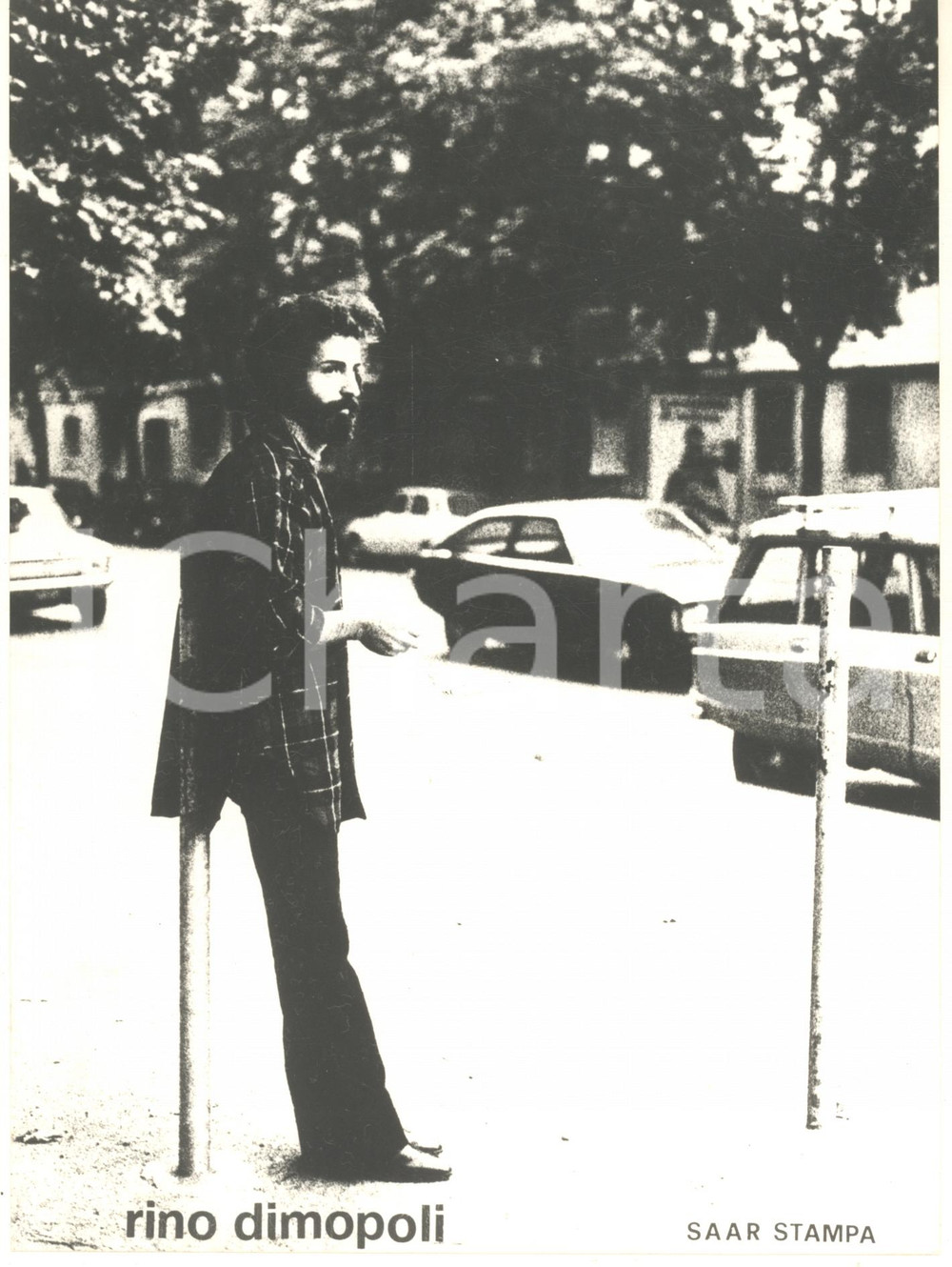 Fotografia d epoca originale 1975 ca MUSICA Rino DIMOPOLI dei DELIRIUM  Ritratto Foto SAAR 18x24 cm 1