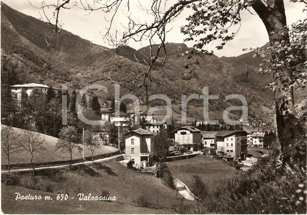 Cartolina originale da collezione 1962 PASTURO (LC) Scorcio panoramico del paese in VALSASSINA *Cartolina FG VG 1