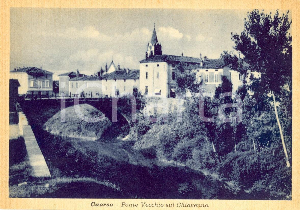 Cartolina originale da collezione 1940 ca CAORSO PC Ponte vecchio sul torrente CHIAVENNA Cartolina FG NV 1