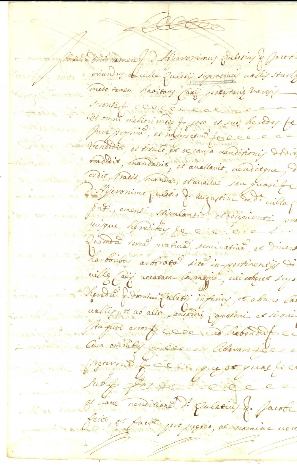 Documento originale, autentico 1647 SOPRALACROCE GE Gerolamo ZOLEZZI vende terra prativa LA MOGGIA 1