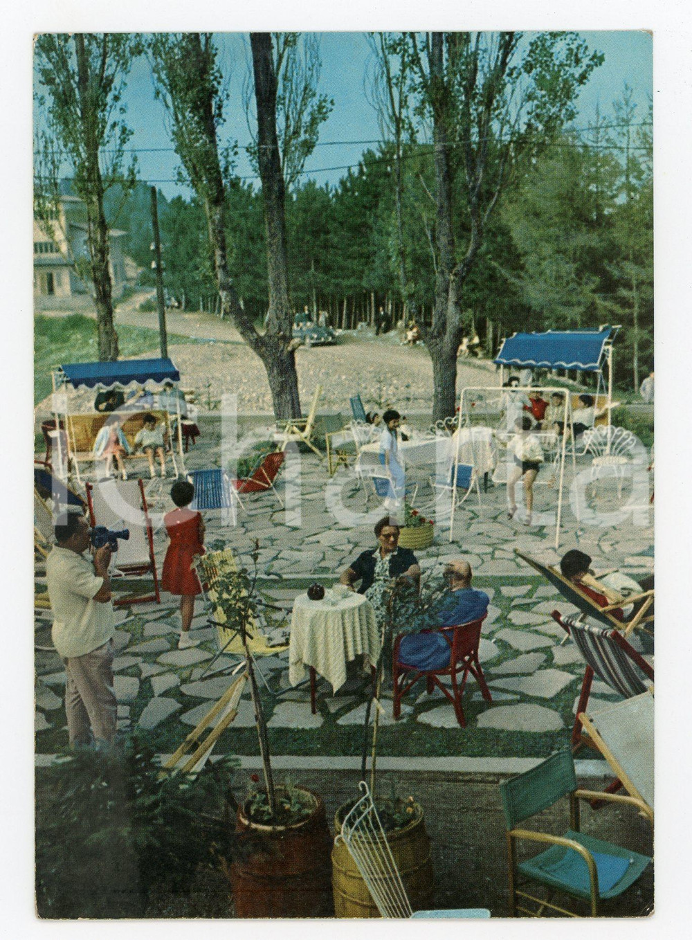 Cartolina originale da collezione 1970 ca PIACENZA Passo PENICE Giardino Albergo BUSCAGLIA Cartolina VINTAGE FG VG 1