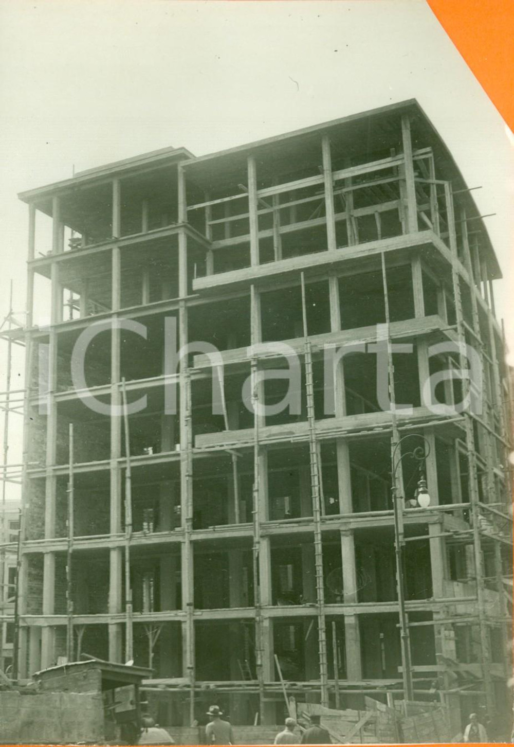 Fotografia d epoca originale 1933 ROMA Cantieri edilizi dei nuovi edifici in VIA REGINA ELENA Fotografia 1